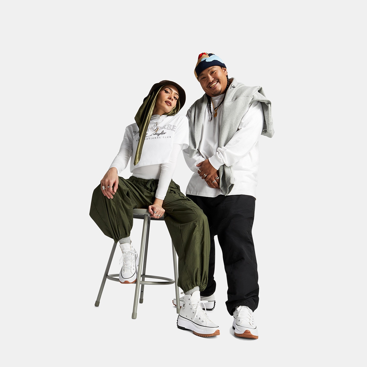 Sapatilhas Casual de Lona com Plataforma Run Star Hike Alta Converse Branco-9