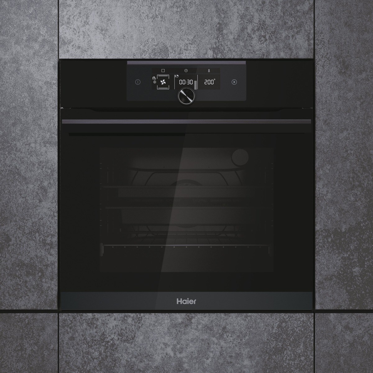 Horno multifunción Haier WIFI, hidrolisis y paneles catalíticos, I-Turn Series 6 - HWO60SM6F5BH Negro-2