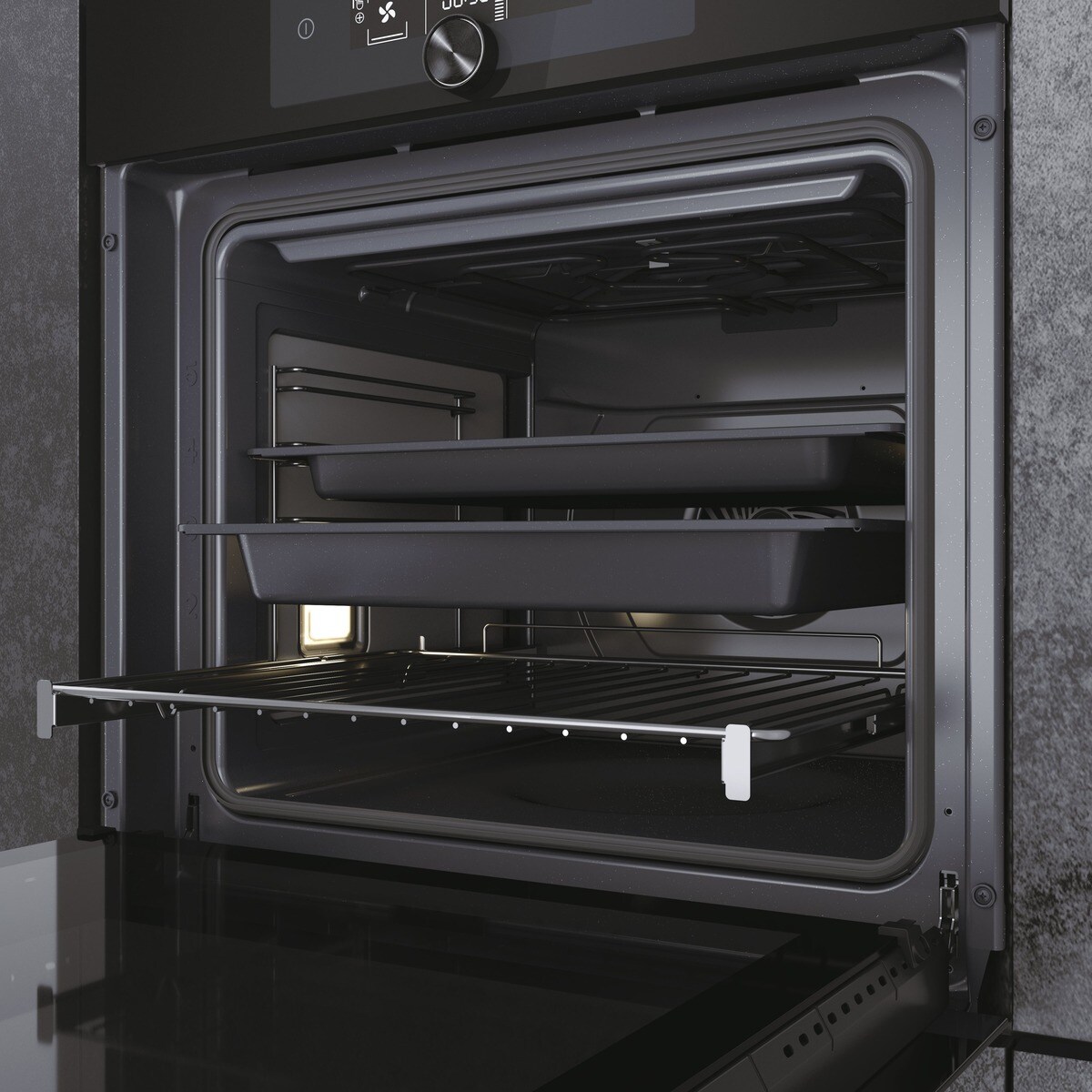 Horno multifunción Haier WIFI, hidrolisis y paneles catalíticos, I-Turn Series 6 - HWO60SM6F5BH Negro-5