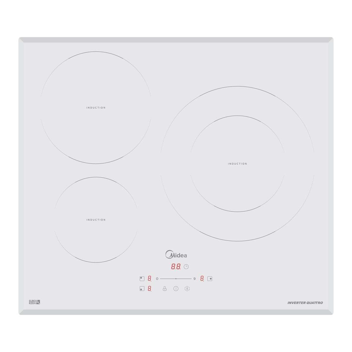 Imagem 0 de Placa de Indução Midea MIH740T278W1 de 3 Zonas e de 59 cm - Branco