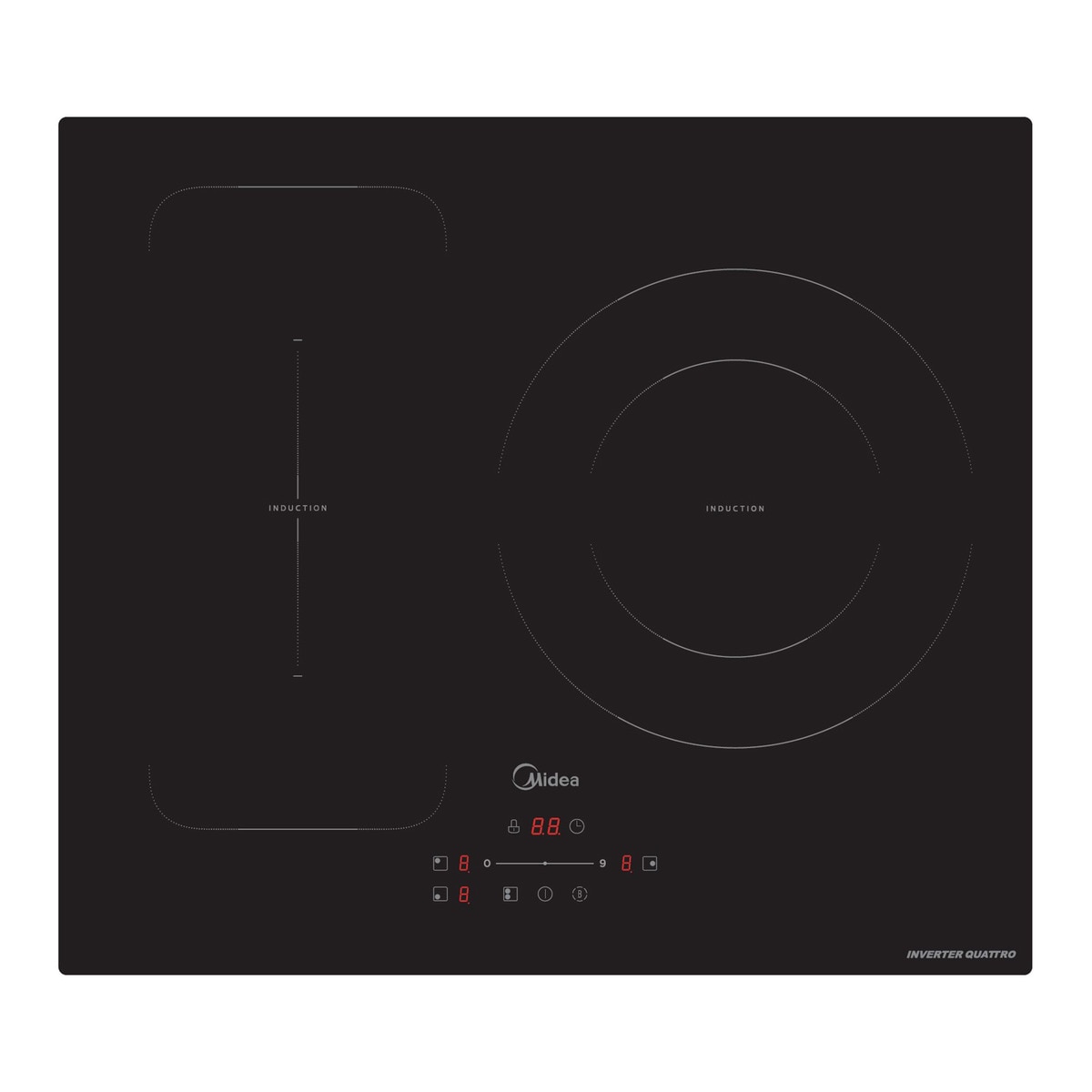 Imagem 0 de Placa de Indução Midea MIH740T279K0 de 3 Zonas, Zona Gigante e de 59 cm - Preto