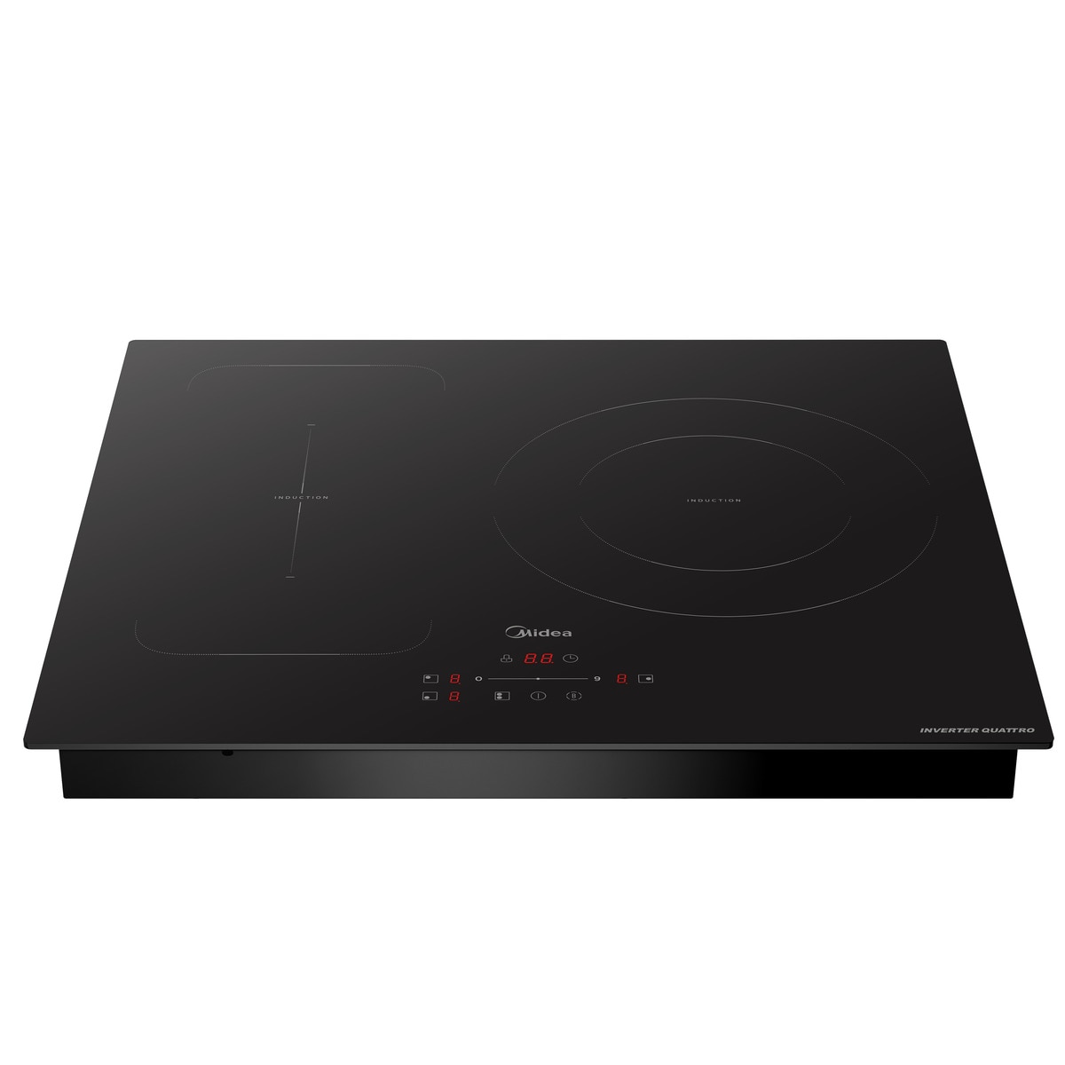 Placa inducción Midea con 3 zonas de cocción, Zona Gigante  - MIH740T279K0 Cristal negro-2