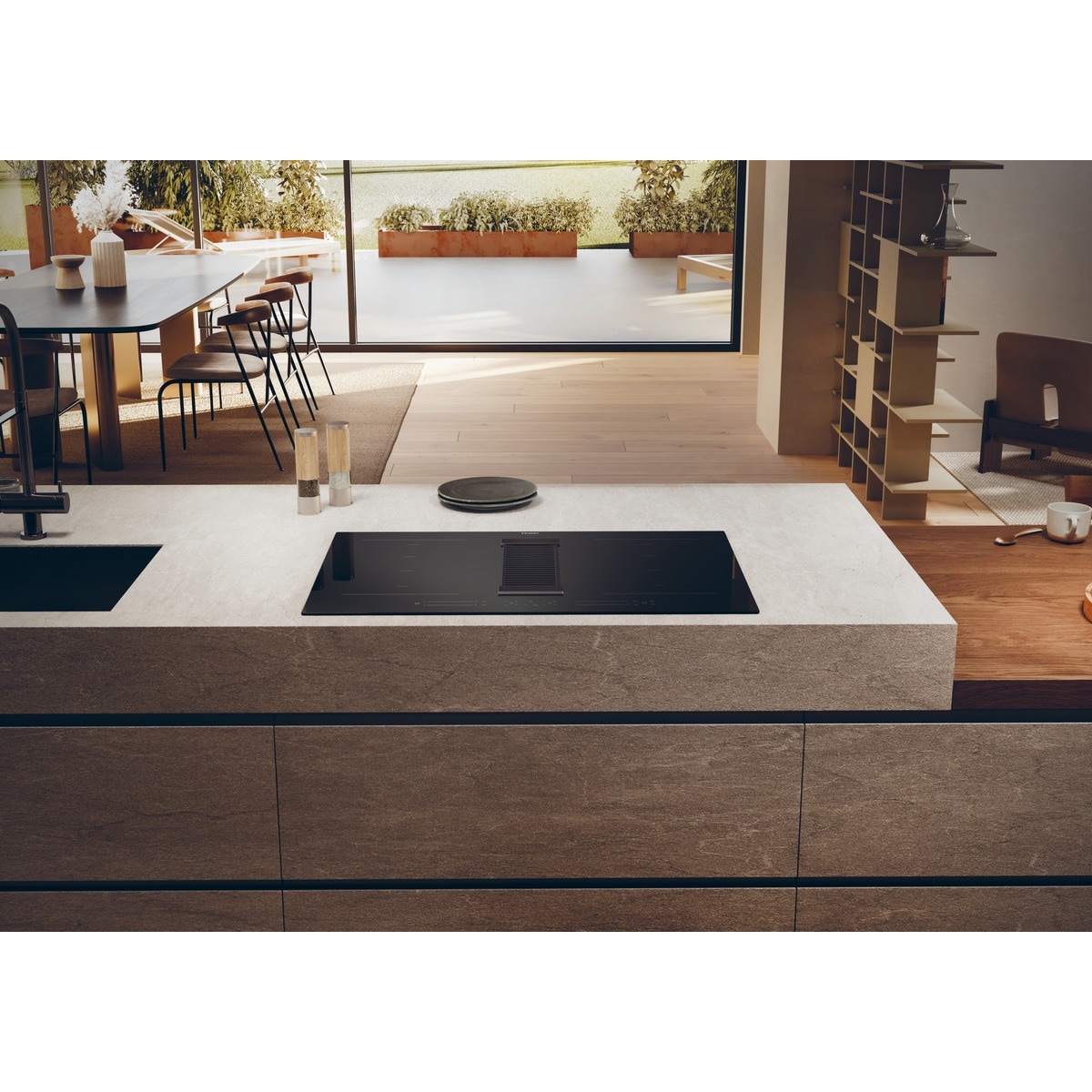 Placa inducción Haier, 4 Zonas Flex, con extractor integrado, I-Dual Series 6 - HAIH82MTMCF Negro (detroit)-9
