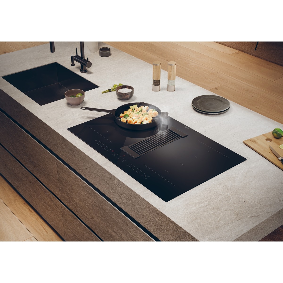 Placa inducción Haier, 4 Zonas Flex, con extractor integrado, I-Dual Series 6 - HAIH82MTMCF Negro (detroit)-7