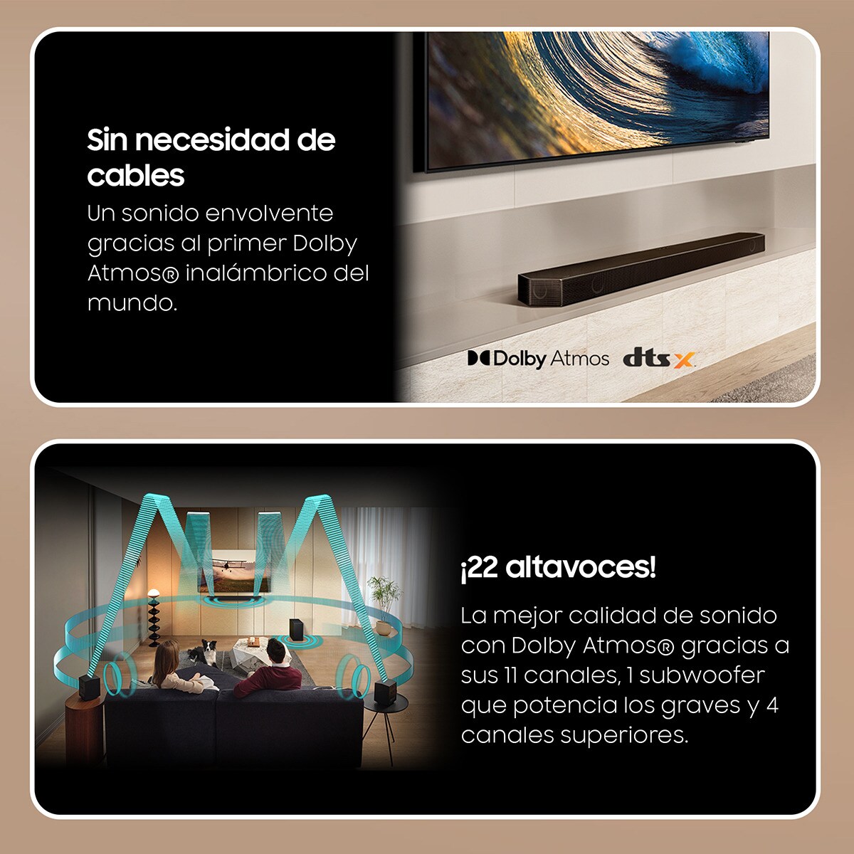 Barra de sonido Samsung 2024 HW-Q990D/ZF, 11.1.4, 656W, Dolby Atmos y DTS:X, Subwoofer inalámbrico, Wi-Fi, compatible con Asistentes de voz.. Negro-4