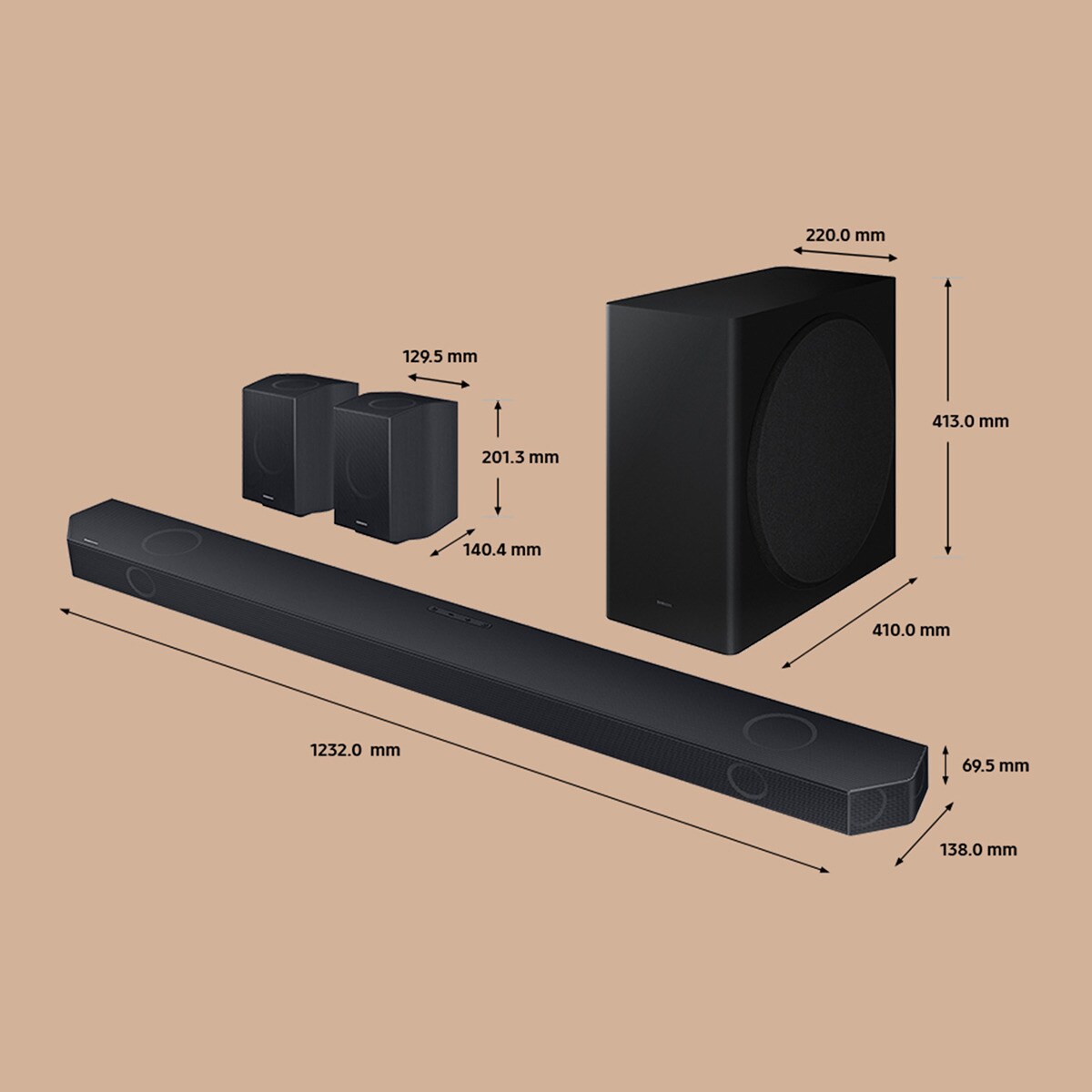 Barra de sonido Samsung 2024 HW-Q990D/ZF, 11.1.4, 656W, Dolby Atmos y DTS:X, Subwoofer inalámbrico, Wi-Fi, compatible con Asistentes de voz.. Negro-3