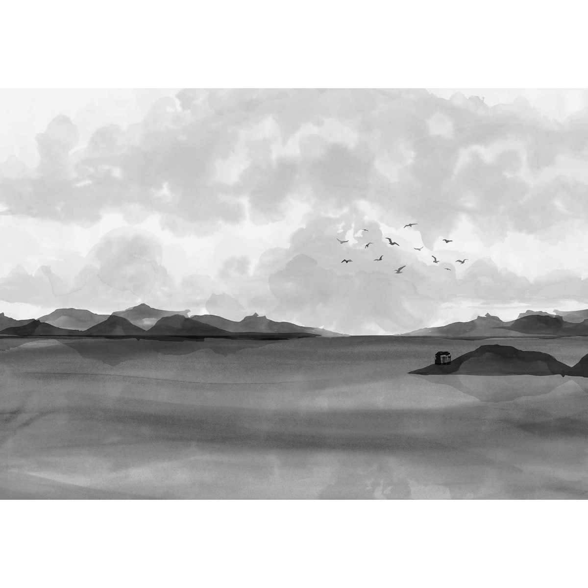 Mural Dungeness View Rest Time Coordonné Negro-1