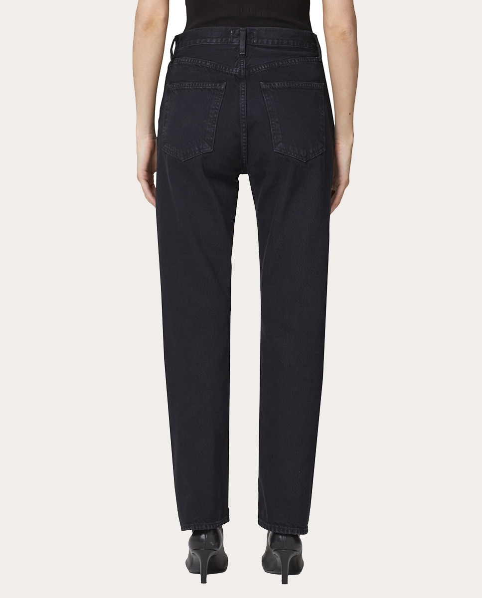 Pantalón vaquero recto Negro-5