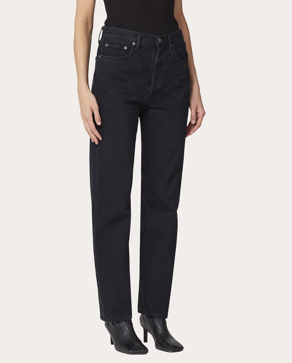 Pantalón vaquero recto Negro-3