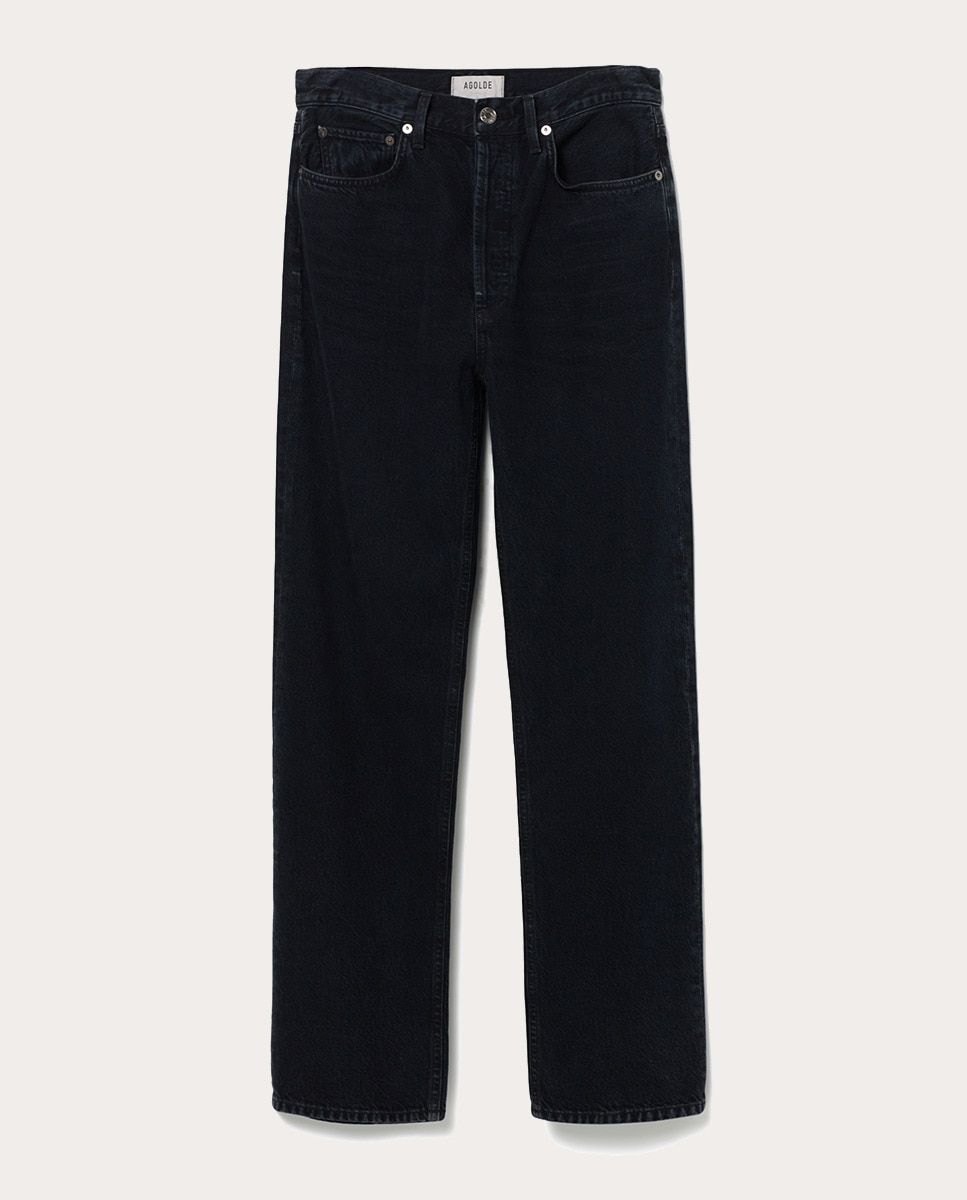 Pantalón vaquero recto Negro-1