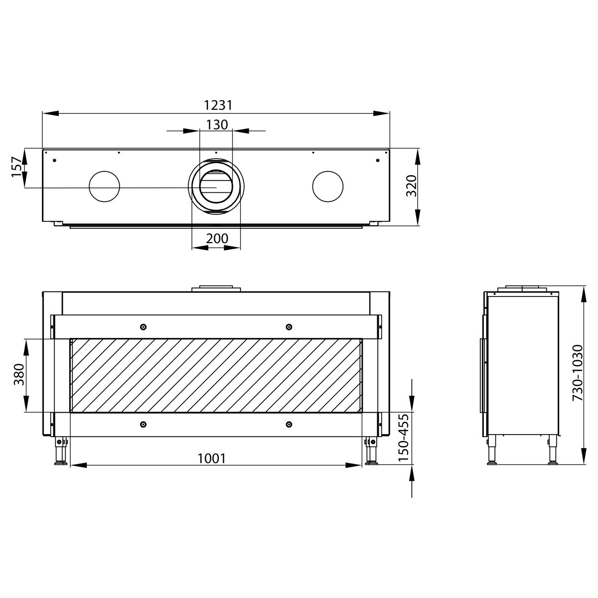 Hogar Gas Propano MG-100/38 DQ Madera-3