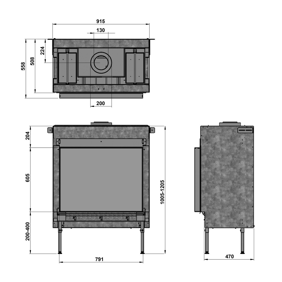 Hogar Gas Propano MG- 83/60 DQ Madera-3