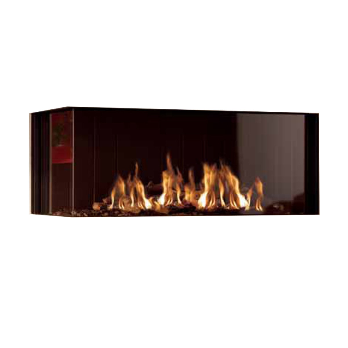 Hogar Gas Natural MG-100/38 Cristal Lateral Izquierdo Madera-1