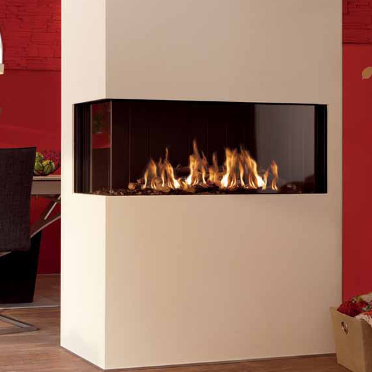 Hogar Gas Propano MG-100/38 Cristal Lateral Izquierdo Madera-2