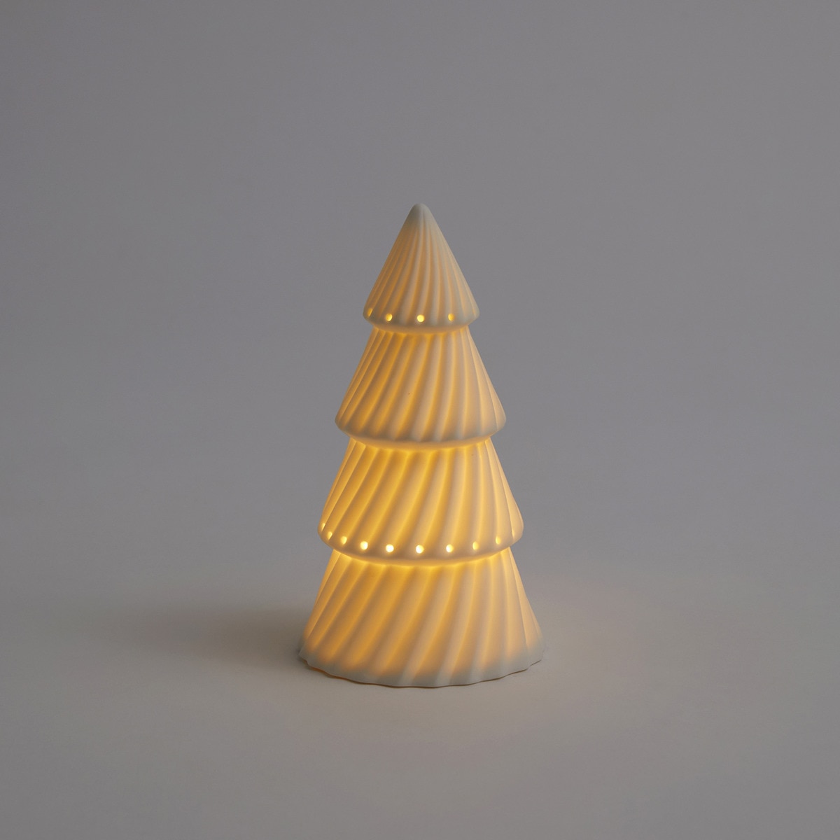 Figura árbol de cerámica con luz LED Navidad El Corte Inglés Blanco-1