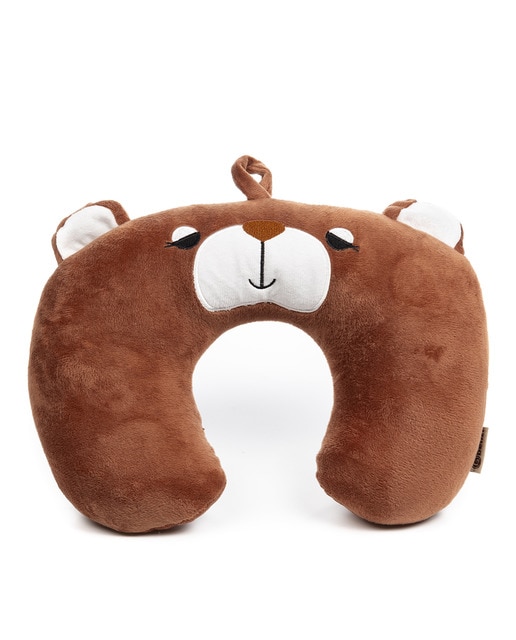Imagen 0 de Almohada de viaje cojín cervical infantil extra suave osito marrón