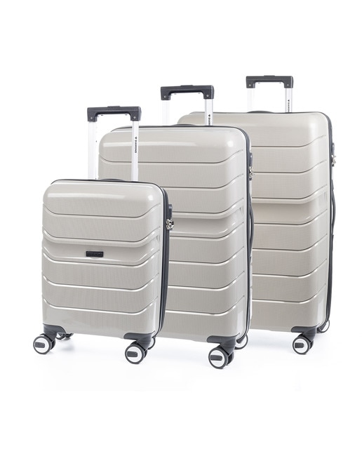 Imagen 0 de Juego de 3 maletas trolley de PP resistente a rotura cerradura TSA