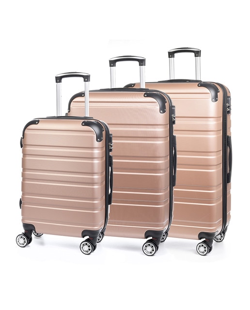 Imagen 0 de Juego de 3 maletas trolley extensibles, en material ligero ABS