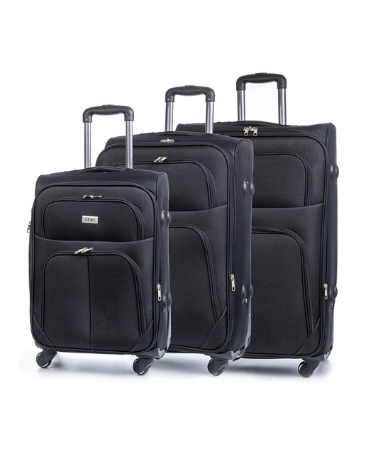 Imagen 0 de Juego de 3 maletas trolley extensibles de tela, semirrígidas