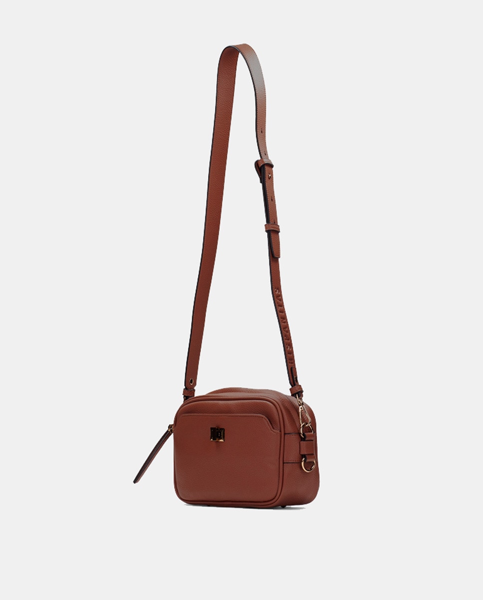 Mala Crossbody Samba de Couro-Albero Castanho-claro-5