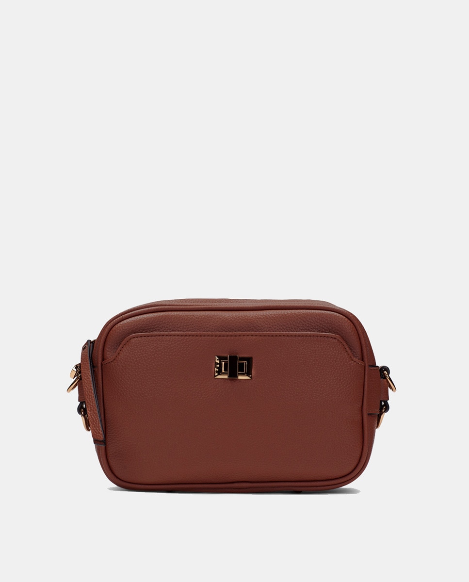 Mala Crossbody Samba de Couro-Albero Castanho-claro-1