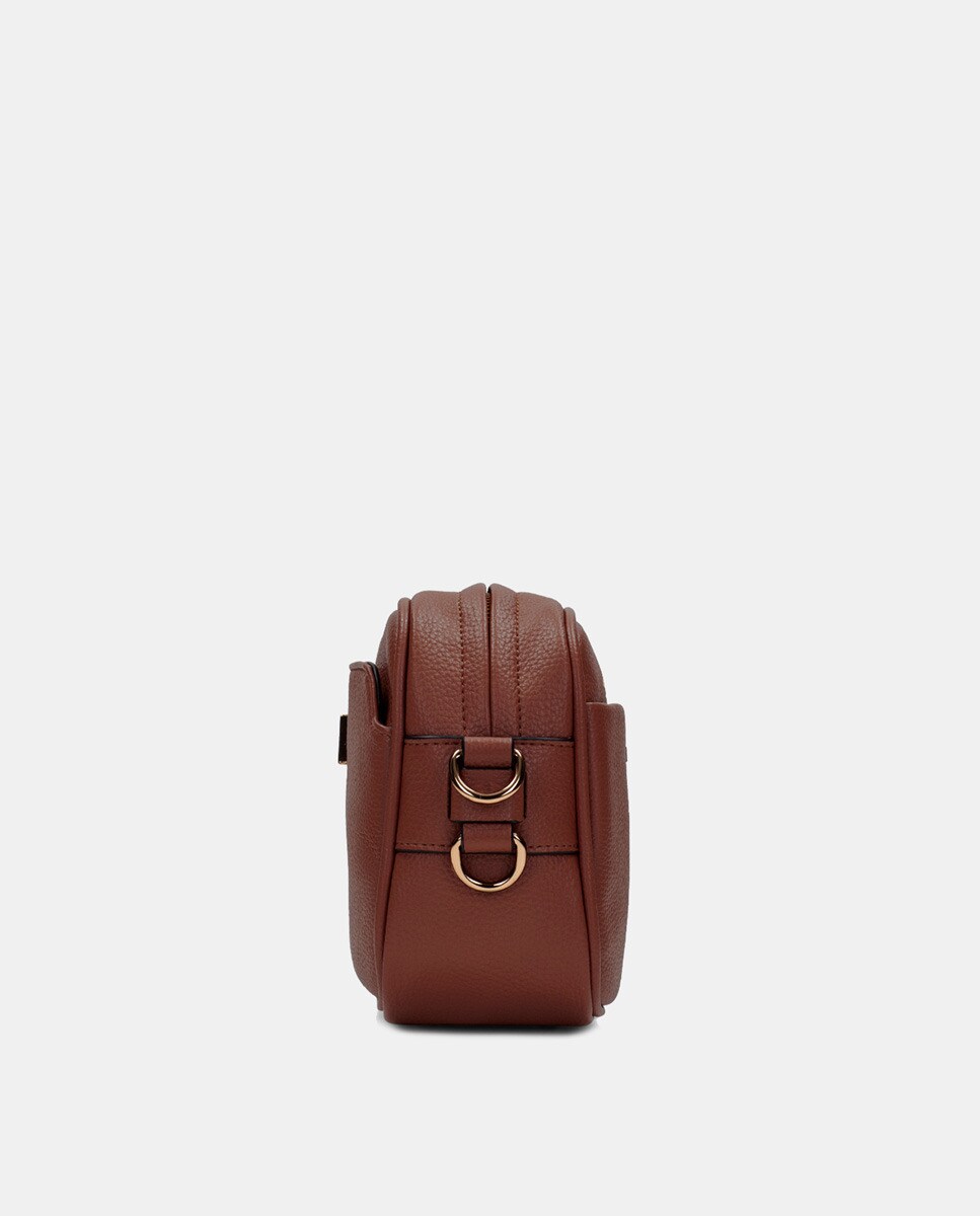 Mala Crossbody Samba de Couro-Albero Castanho-claro-4