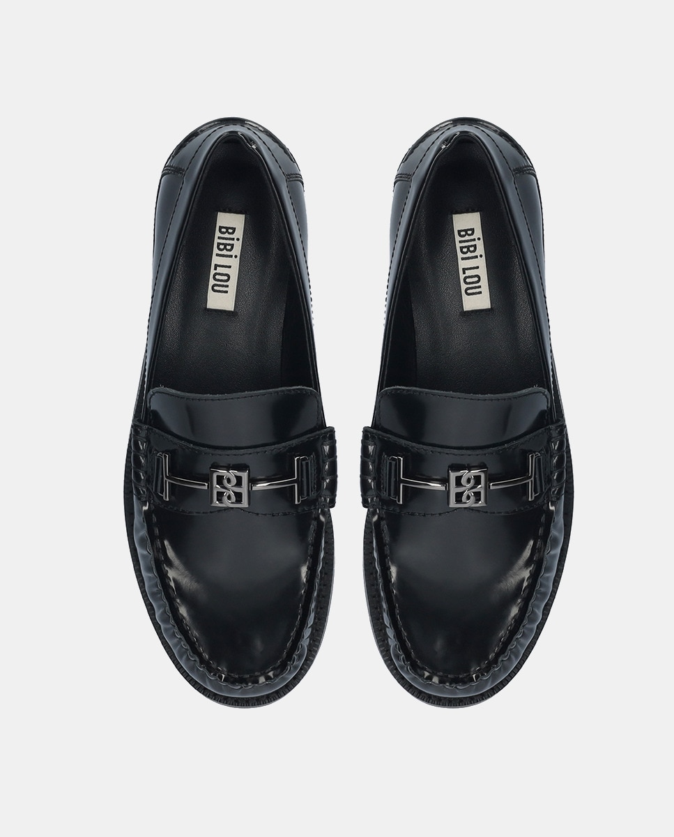 Mocassins com Salto de Bloco e em Pele 4