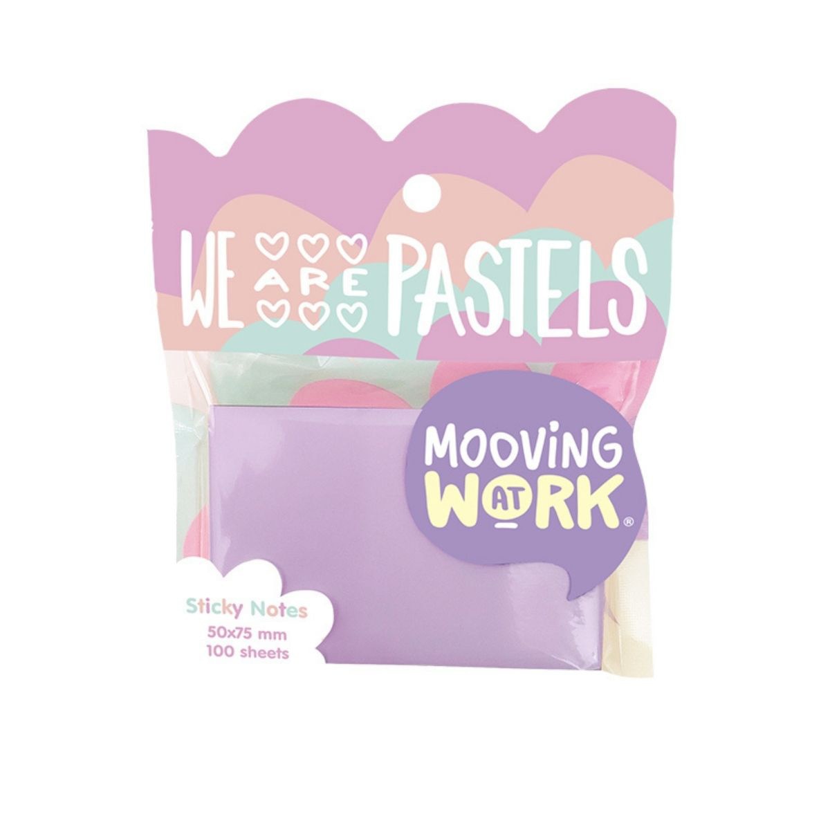 Notas adhesivas 50x75 100hjs pastel Mooving. Multicolor-2
