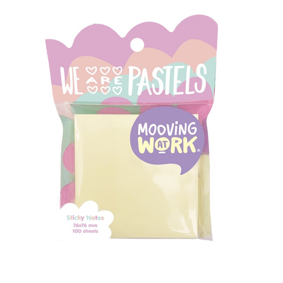 Notas adhesivas 76x76 100hjs pastel Mooving. Multicolor-4