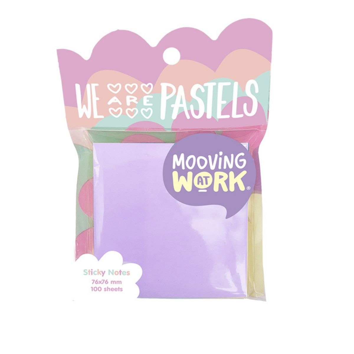 Notas adhesivas 76x76 100hjs pastel Mooving. Multicolor-3