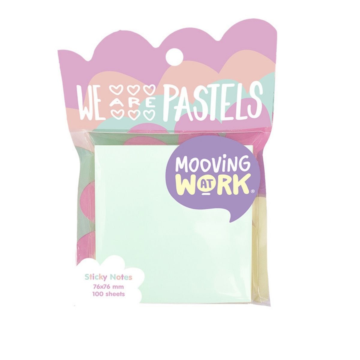 Notas adhesivas 76x76 100hjs pastel Mooving. Multicolor-2