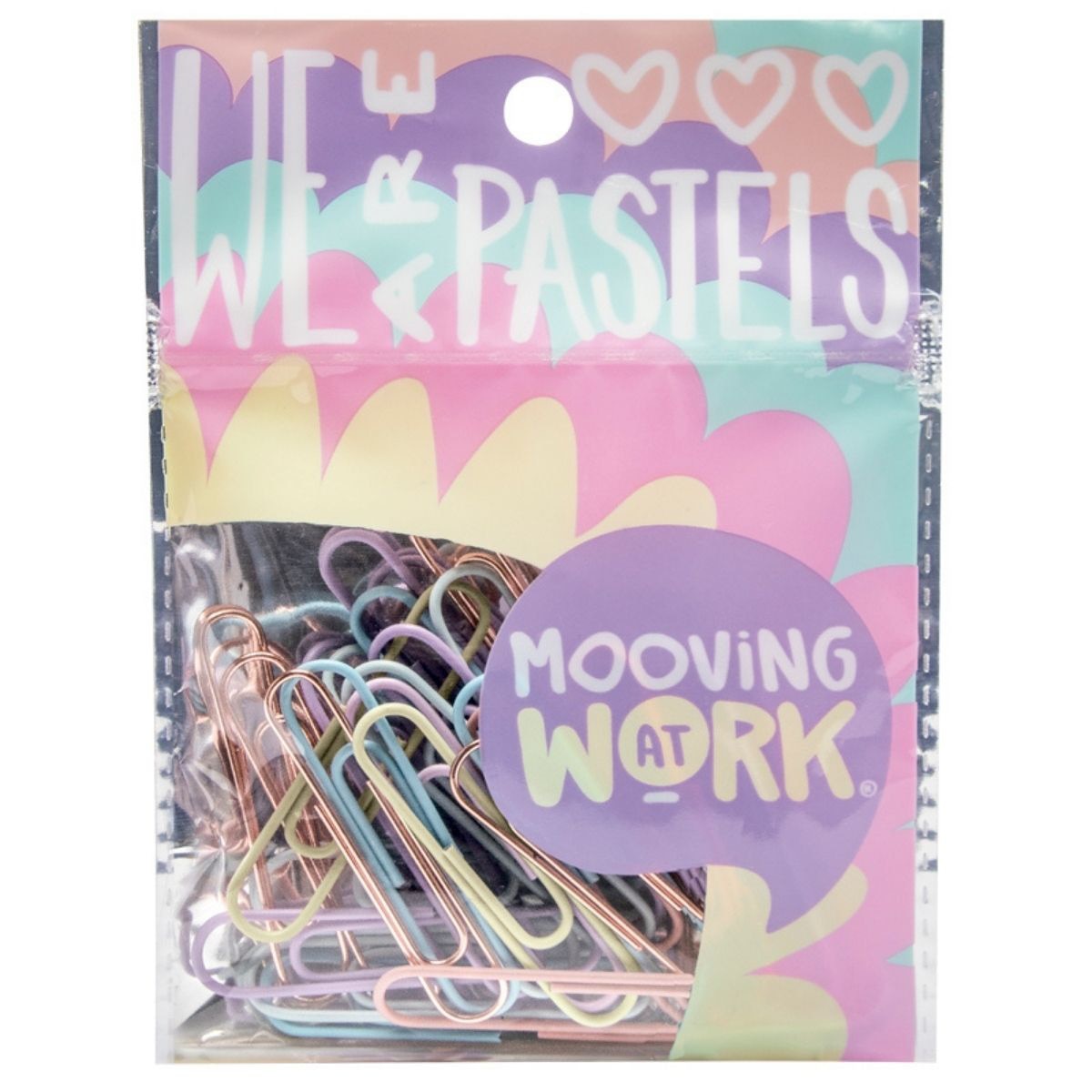 Imagen 0 de Paper clips 50mm 25u  pastel Mooving