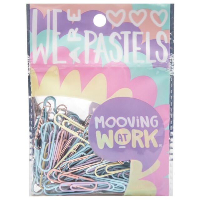 Imagen 0 de Paper clips 33mm 60u pastel Mooving.