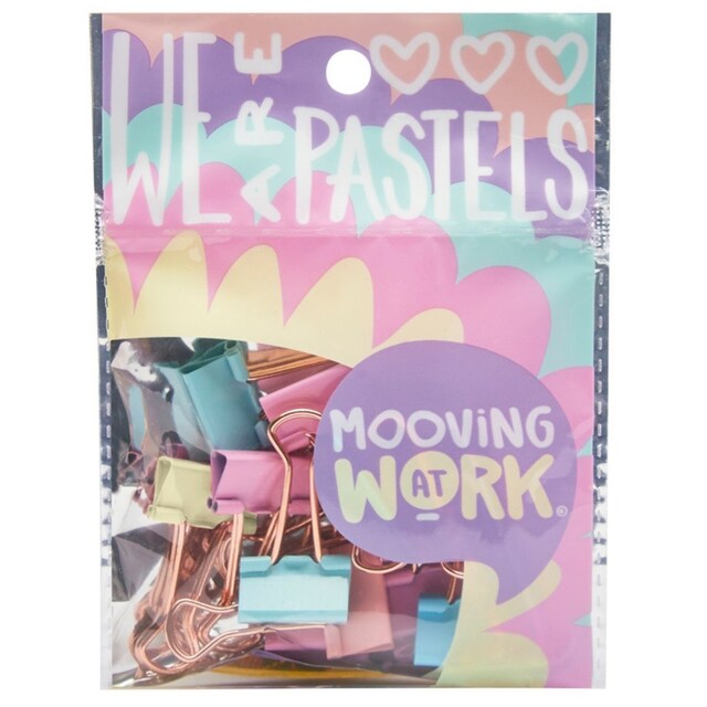 Imagen 0 de Binder clips 19mm 12u pastel  Mooving