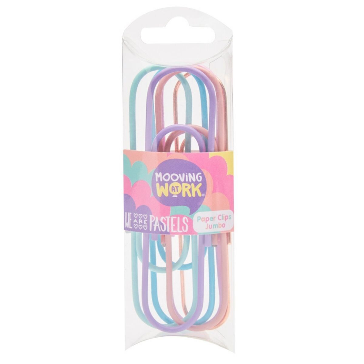 Jumbo paper clips pastel Mooving. Multicolor-1