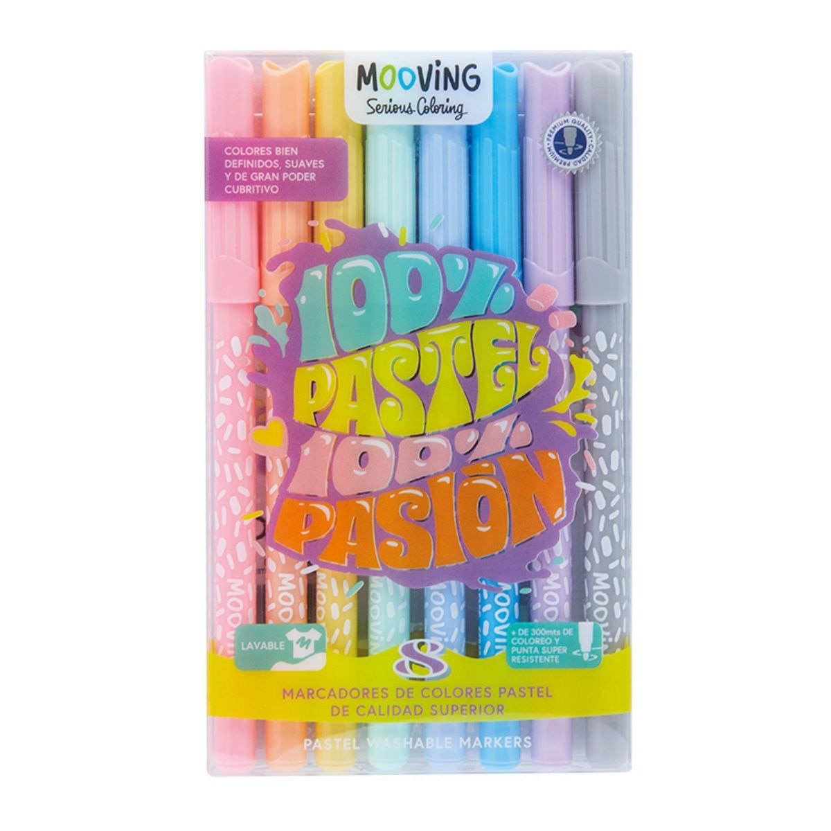8 marcadores cores pastel Mooving Transparente-1