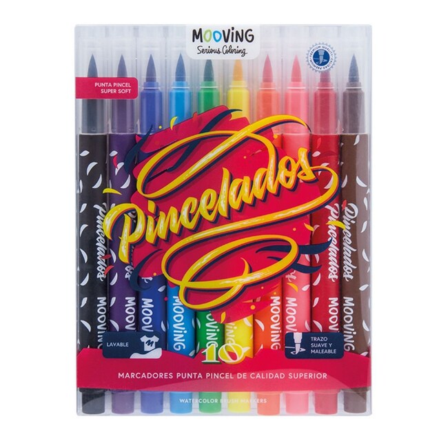 Imagen 0 de 10 marcadores punta pincel Mooving