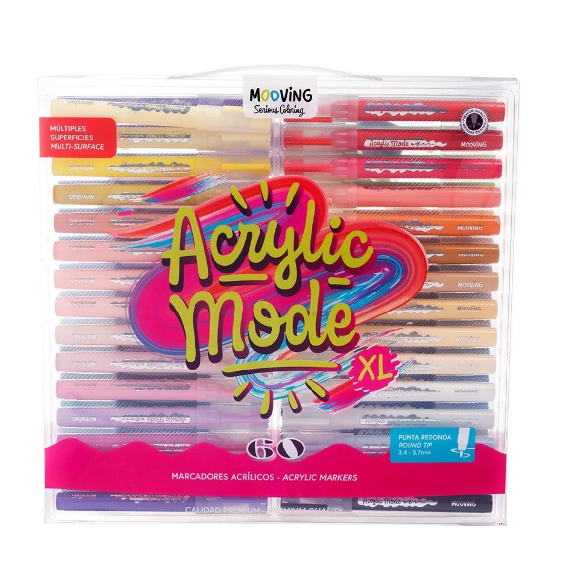60 marcadores acrílicos Mooving Transparente-1