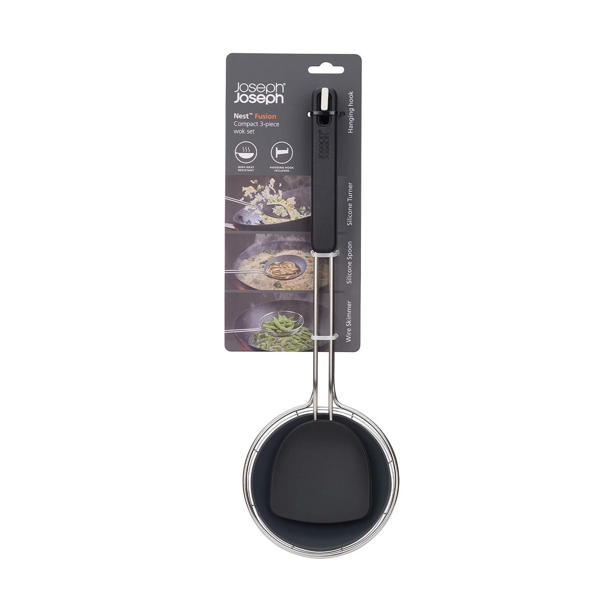 Set de 3 piezas wok Nest Fusion Joseph Joseph Negro-6