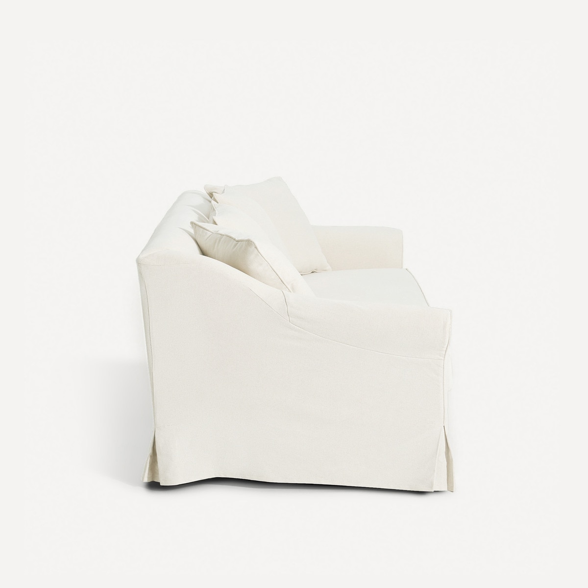 Sofá de 3 Lugares Desembainhável em Linho Menorca Branco-3