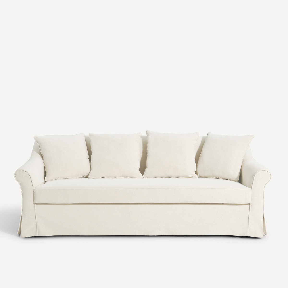 Sofá de 3 Lugares Desembainhável em Linho Menorca Branco-1