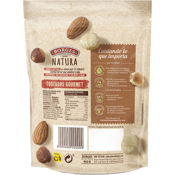 Natura cóctel de frutos secos tostados gourmet horneados sin sal bolsas 140 g