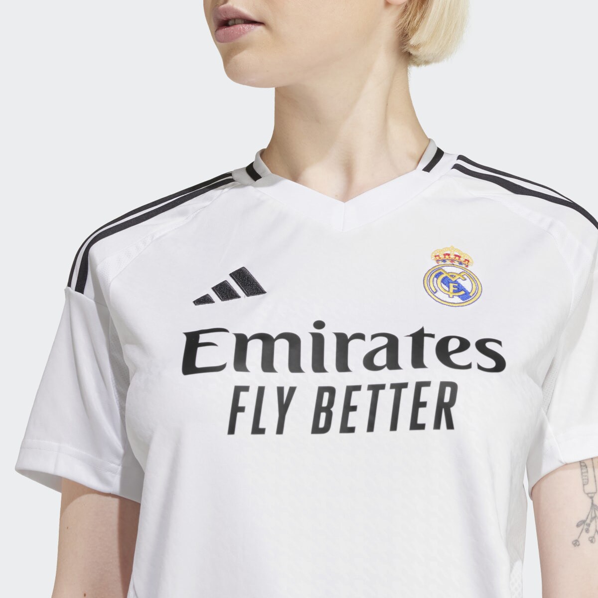 T-shirt de Mulher 1.º Equipamento Real Madrid CF 2024-2025 Branco-3