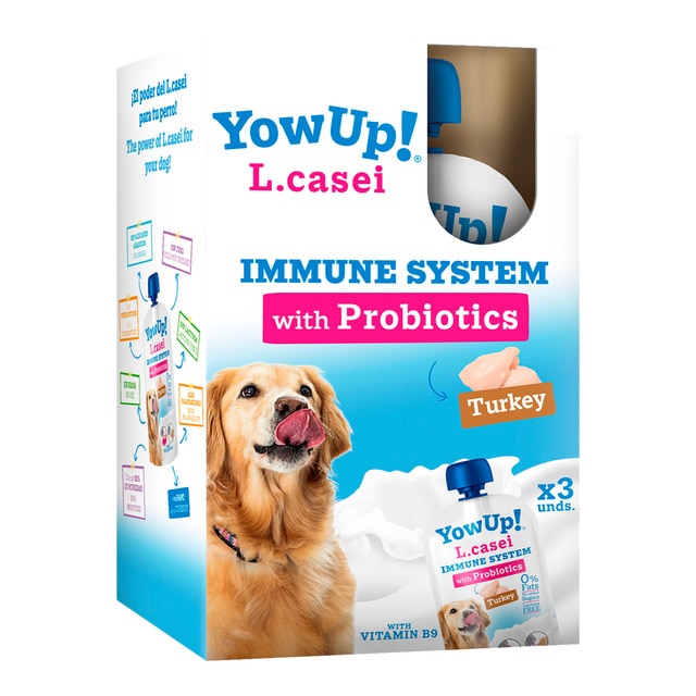 Imagen 0 de Yogur sin lactosa para perros Yow Up yogur L. Casei sistema inmune con probióticos pavo 3 x 115 g