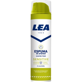 espuma de afeitar Sensitive con caléndula y aloe vera dosificador 250 ml 0% alcohol - Lea