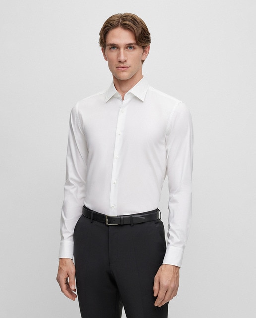 Imagem 0 de Camisa Slim Fit Fácil de Engomar e em Popelina de Algodão