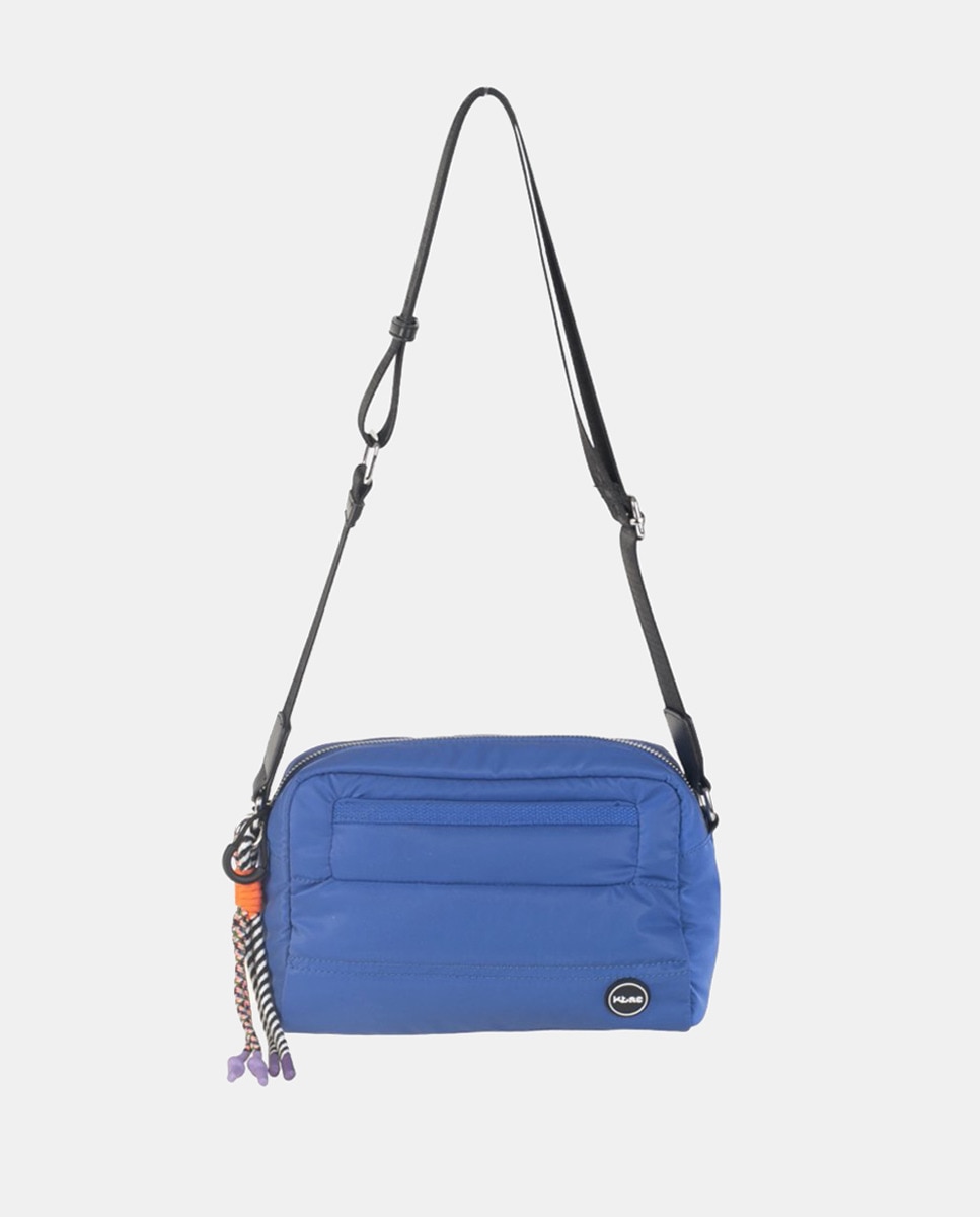 Mala a Tiracolo com Fecho de Correr em Nylon Acolchoado - Azul Azul-1