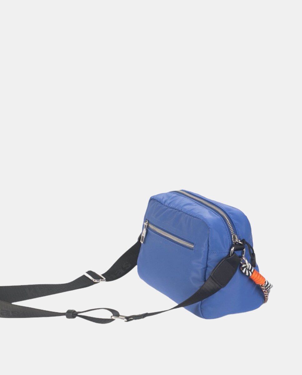 Mala a Tiracolo com Fecho de Correr em Nylon Acolchoado - Azul Azul-2