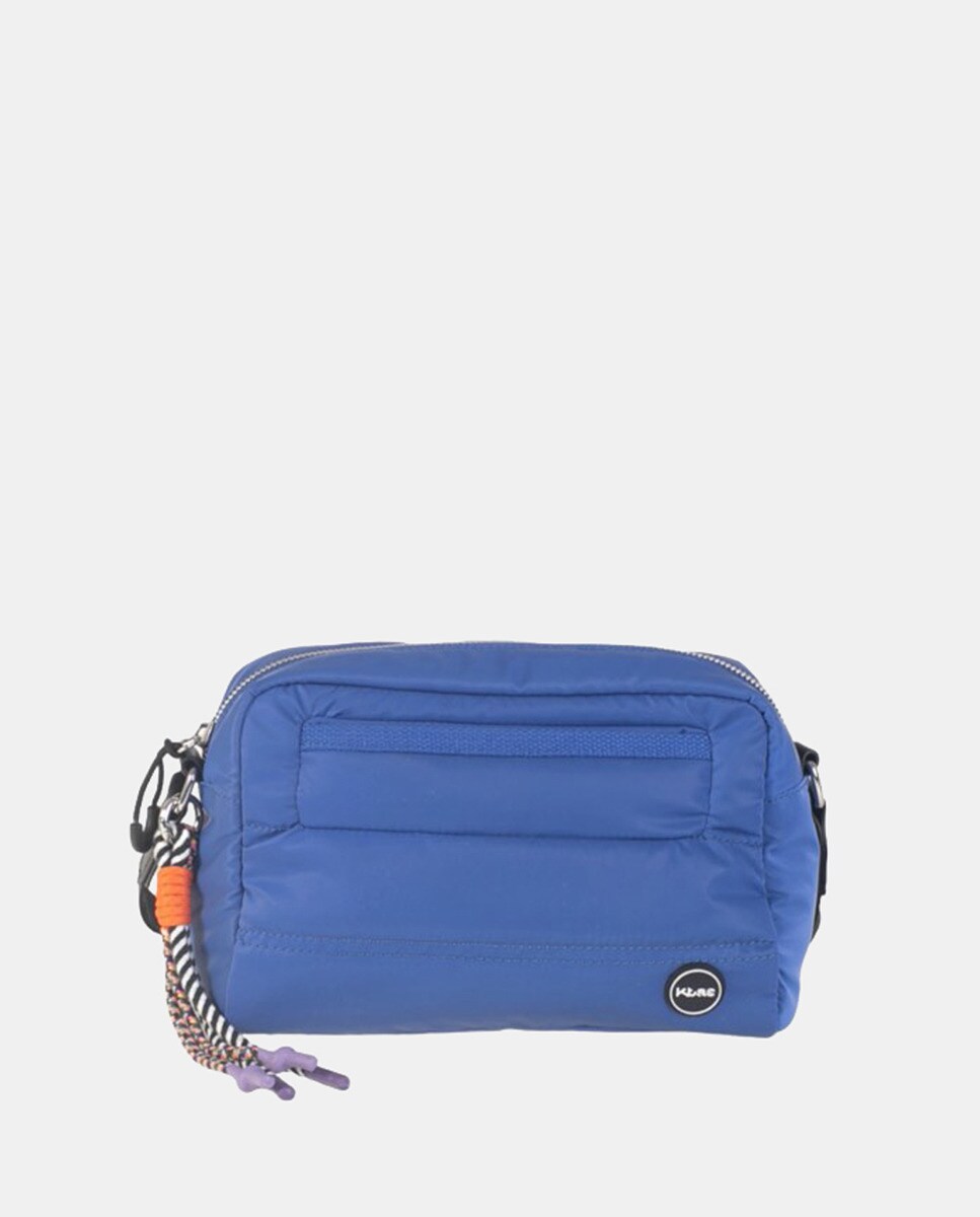 Mala a Tiracolo com Fecho de Correr em Nylon Acolchoado - Azul Azul-4