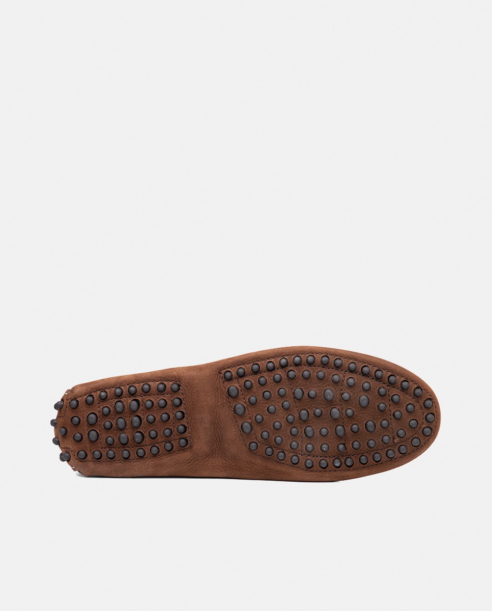 Mocassins com Tecnologia Adaptaction e em Pele - Castanho Castanho-4